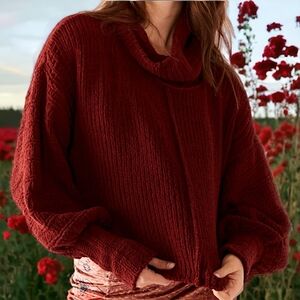 FREE PEOPLE Merlot Be Yours Sweater